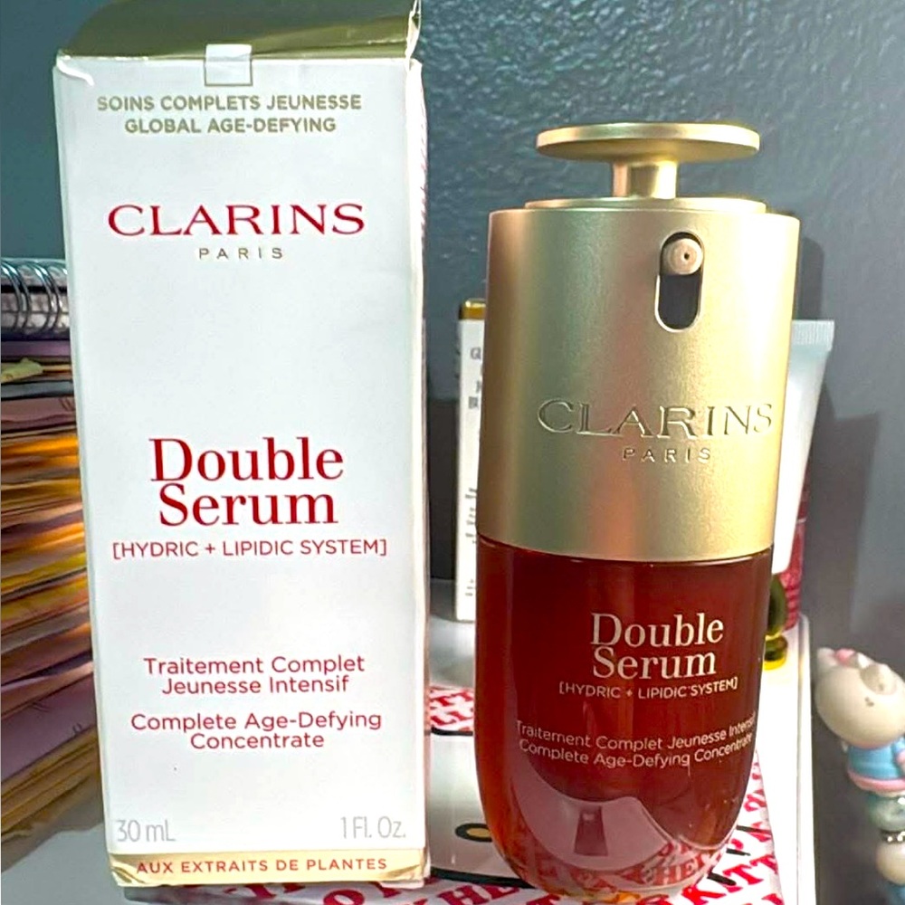 🆕 Clarins DOUBLE SERUM To Firm, Boost Radiance & Refine Pores